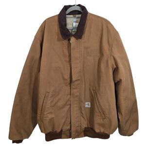 Carhartt FRJ134 Flame-Resistant Duck Bomber Jacket Brown XL Mens Workwear